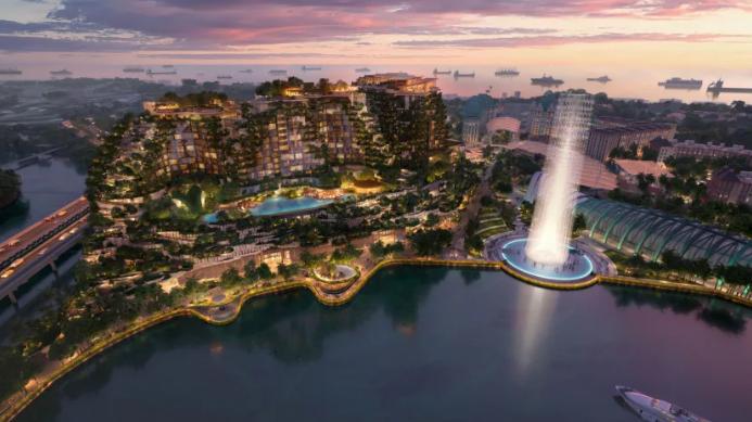 Resorts World Sentosa Breaks Ground On Mega-waterfront With 88m Light Column; Opening Date Set For 2030